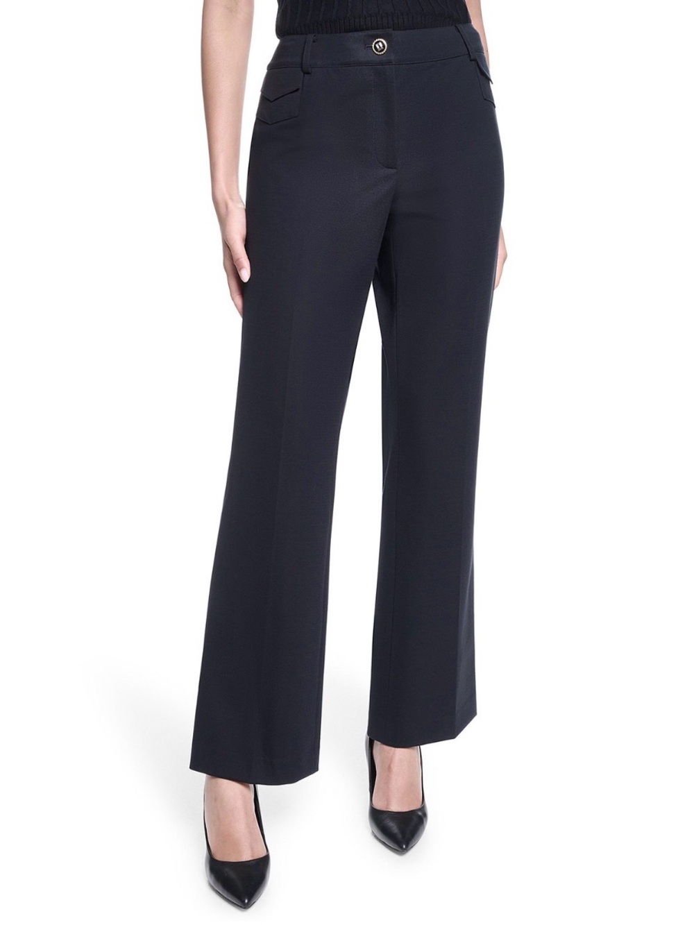 NWT Karl Lagerfeld Women's Mid-Rise Woven Pants. Size 10. Midnight Navy.